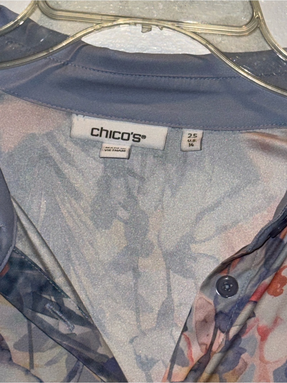 Chico’s Floral Matte Satin Midi Shirtdress - Picture 5 of 5